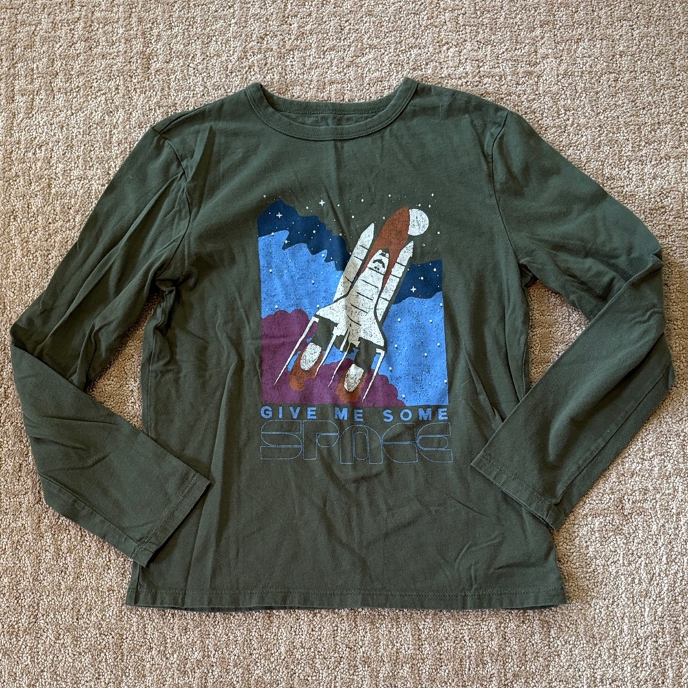 Euc Gap Green Space Shuttle Kids Shirt, size L